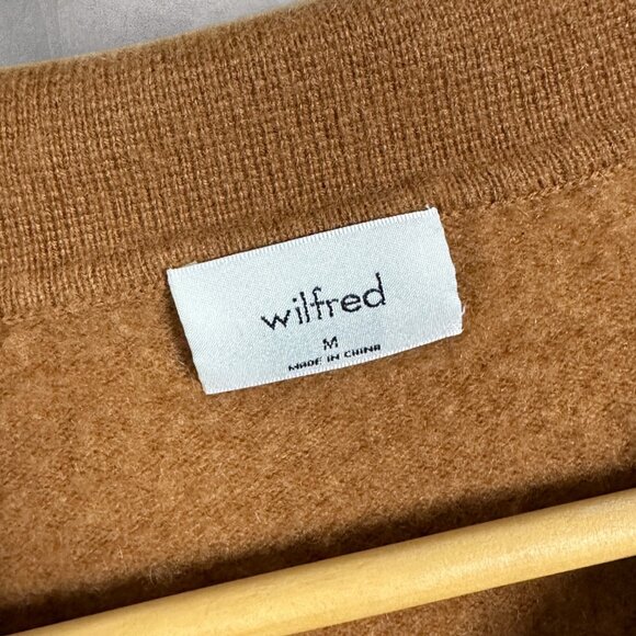 Aritzia 100% Cashmere Brown Polo Sweater Womens Size Medium Chestnut Knit Boho M - Picture 5 of 16